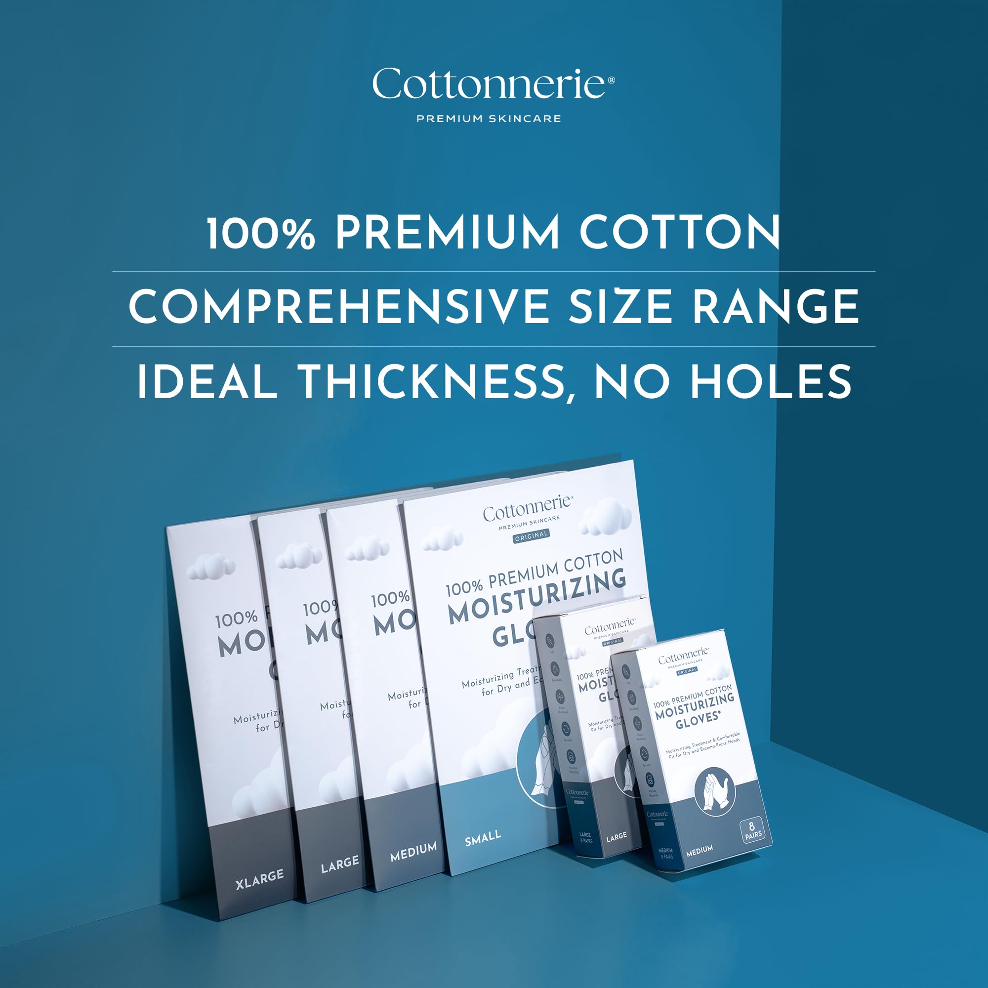 Cottonnerie 8 Pairs Cotton Gloves for Dry Hands – Overnight Moisturizing & Eczema-Friendly