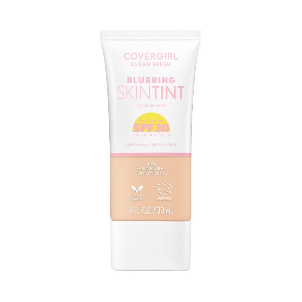 COVERGIRL Clean Fresh Blurring Skin Tint SPF 30 – Light Matte Foundation 410 Fair Neutral