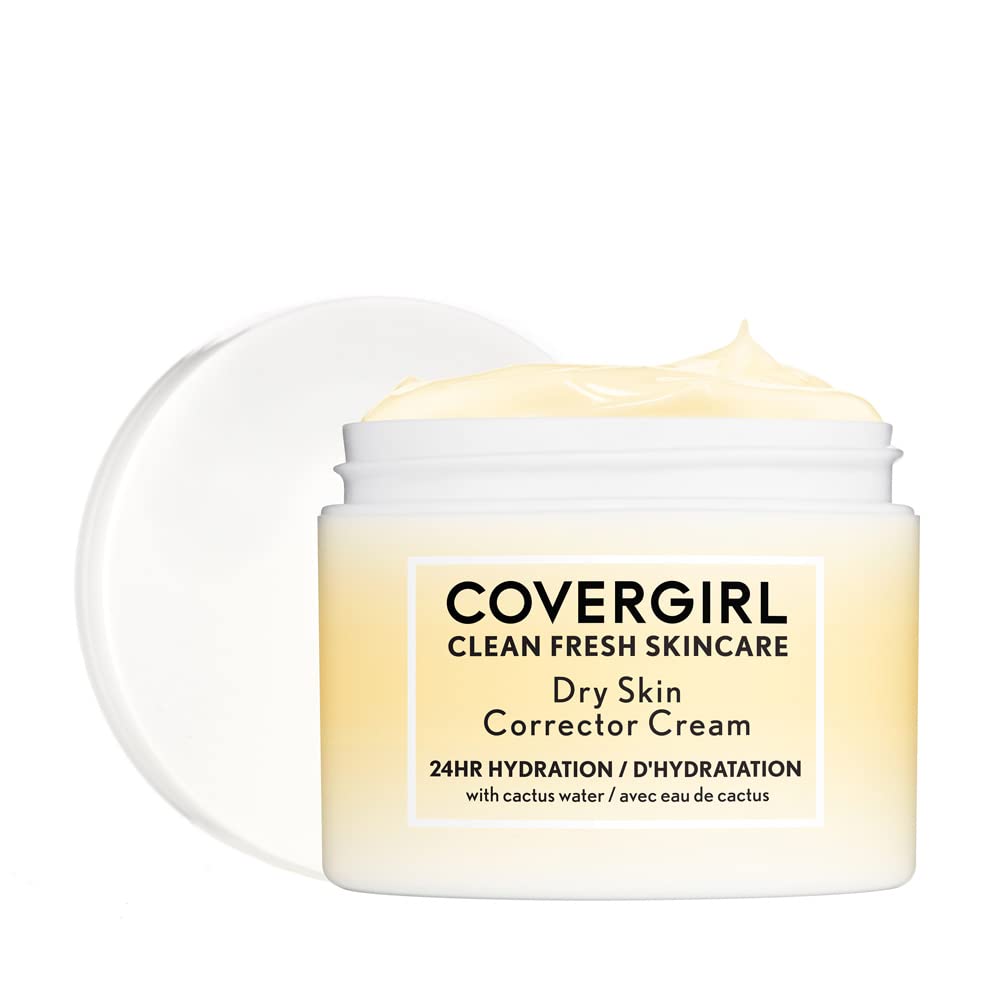 CoverGirl Clean Fresh Skincare Dry Skin Corrector Cream – 24HR Hydration, 100% Vegan, Pack of 2