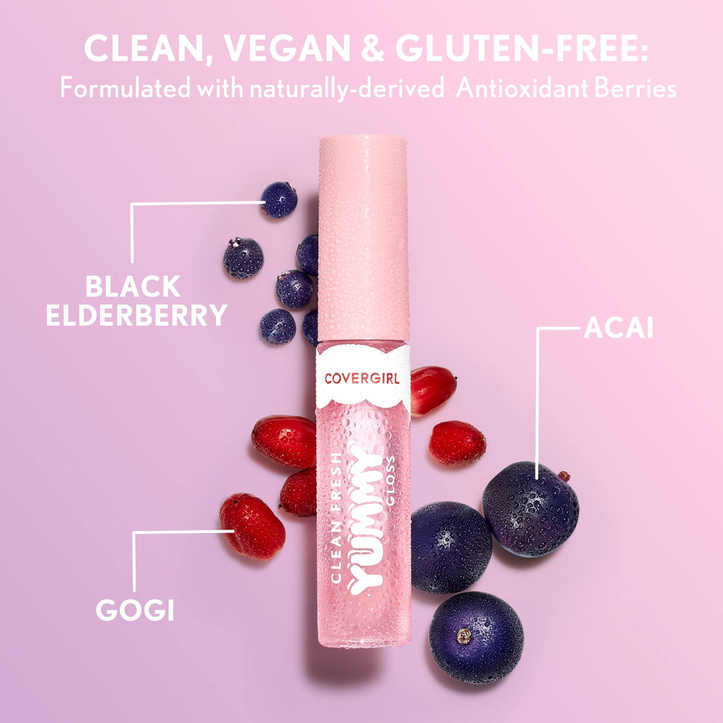 COVERGIRL Clean Fresh Yummy Gloss – Vegan Lip Gloss, Glamingo Pink