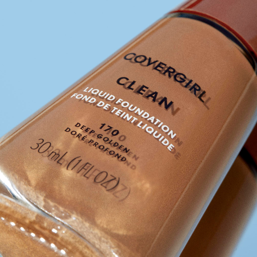 COVERGIRL Clean Liquid Foundation 148 Perfect Beige | Lightweight, Breathable Coverage
