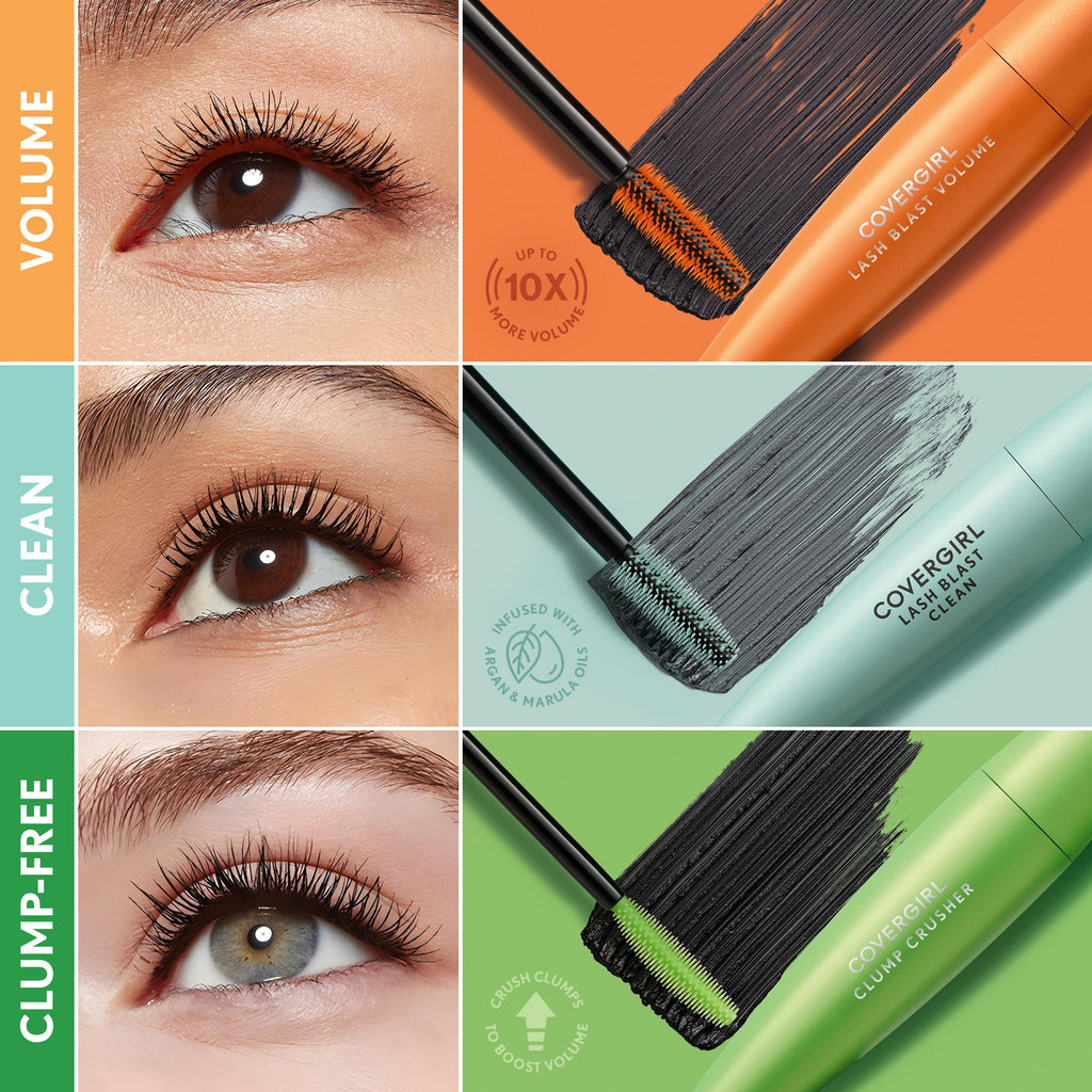 CoverGirl Lash Blast Volume Waterproof Mascara & Perfect Point Plus Eyeliner Pencil Twin Pack – Very Black Onyx