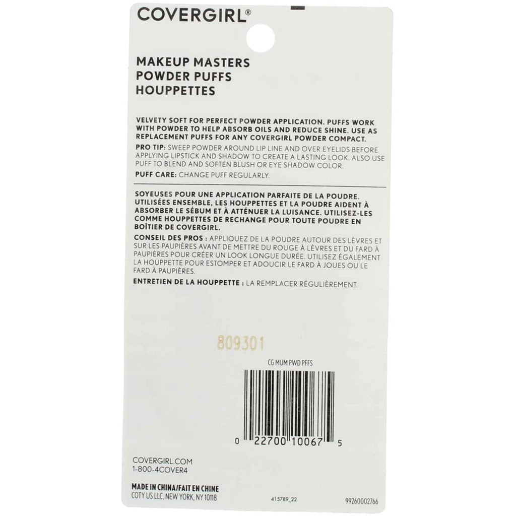 COVERGIRL Makeup Masters Powder Puffs, 3 ct, 2 pk | Velvety Soft Replacement Puffs