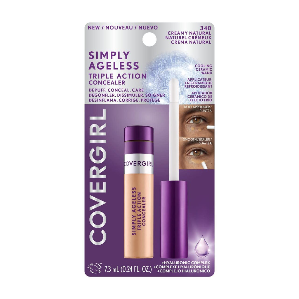 CoverGirl Simply Ageless Triple Action Concealer – Creamy Natural, Cooling Ceramic Wand