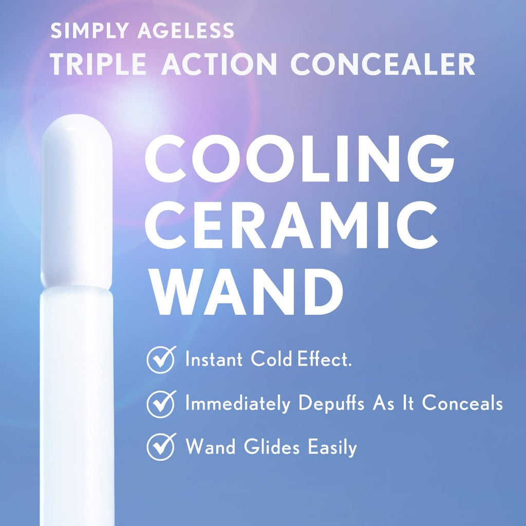 COVERGIRL Simply Ageless Triple Action Concealer – Warm Beige | Hydrating, Lightweight Under-Eye Coverage