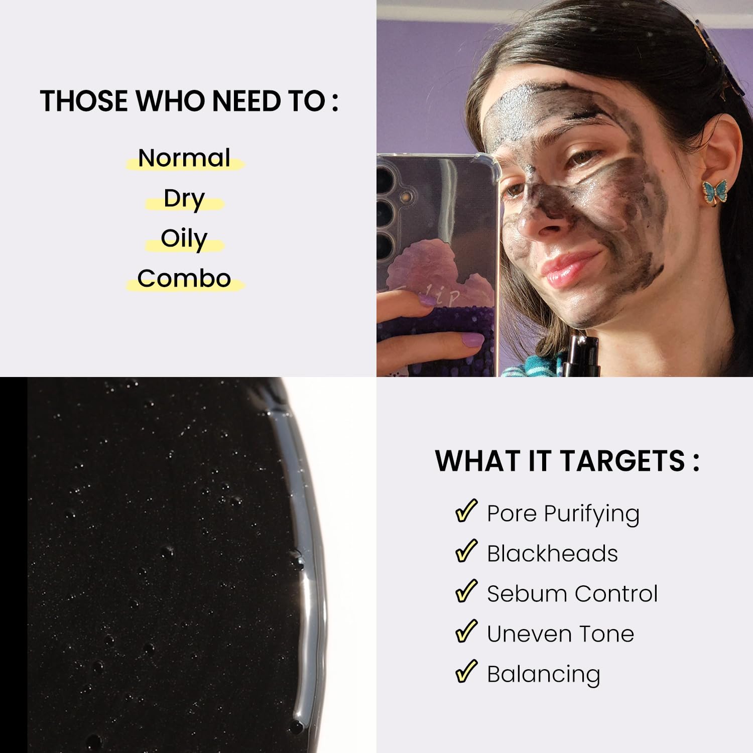Coxir TXA Black Rice Pore Mask – 3-in-1 Wash-Off Serum for Pore Purification, Hydration & Tone | Vegan K-Beauty 50ml