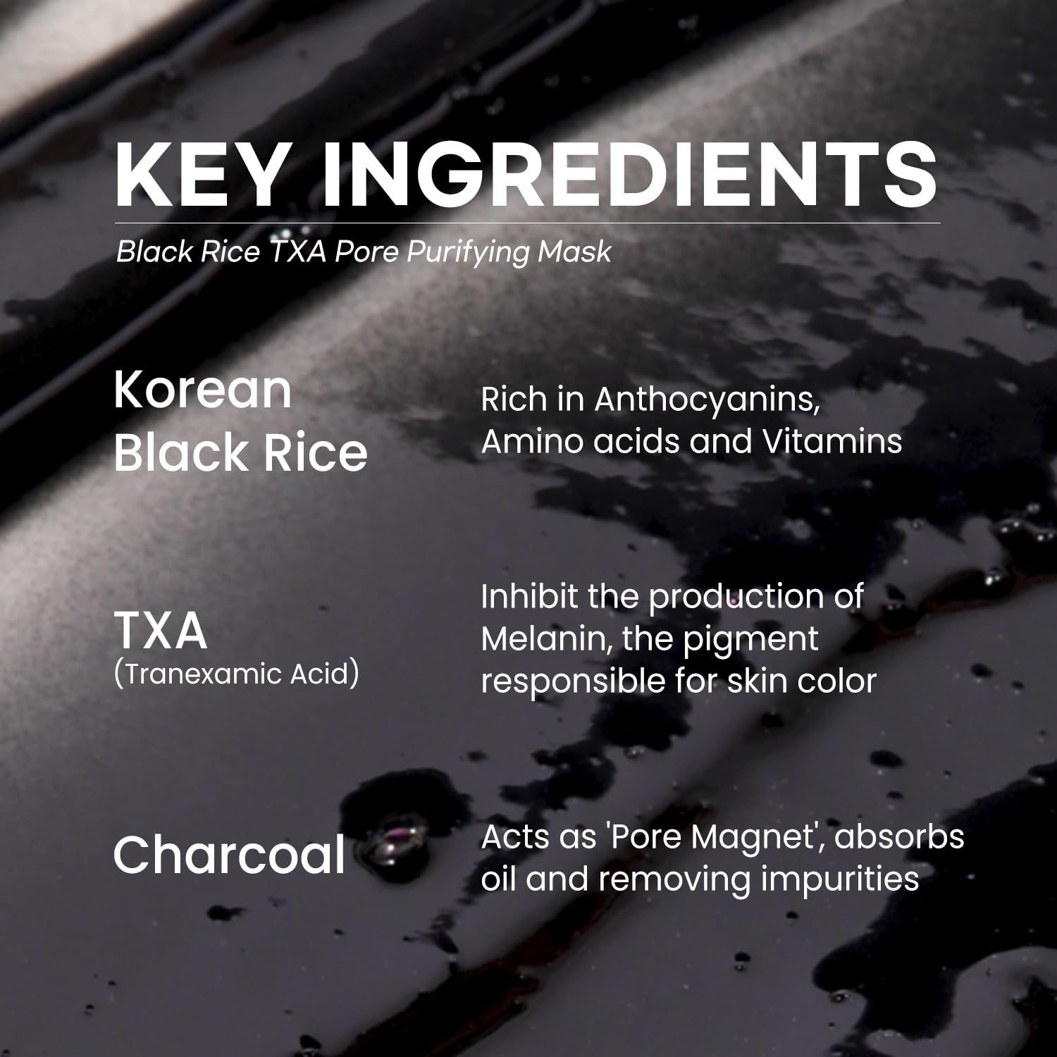 Coxir TXA Black Rice Pore Mask – 3-in-1 Wash-Off Serum for Pore Purification, Hydration & Tone | Vegan K-Beauty 50ml