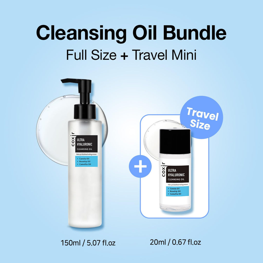 Coxir Ultra Hyaluronic Acid Cleansing Oil – Hydrating Makeup Remover, Korean Skincare