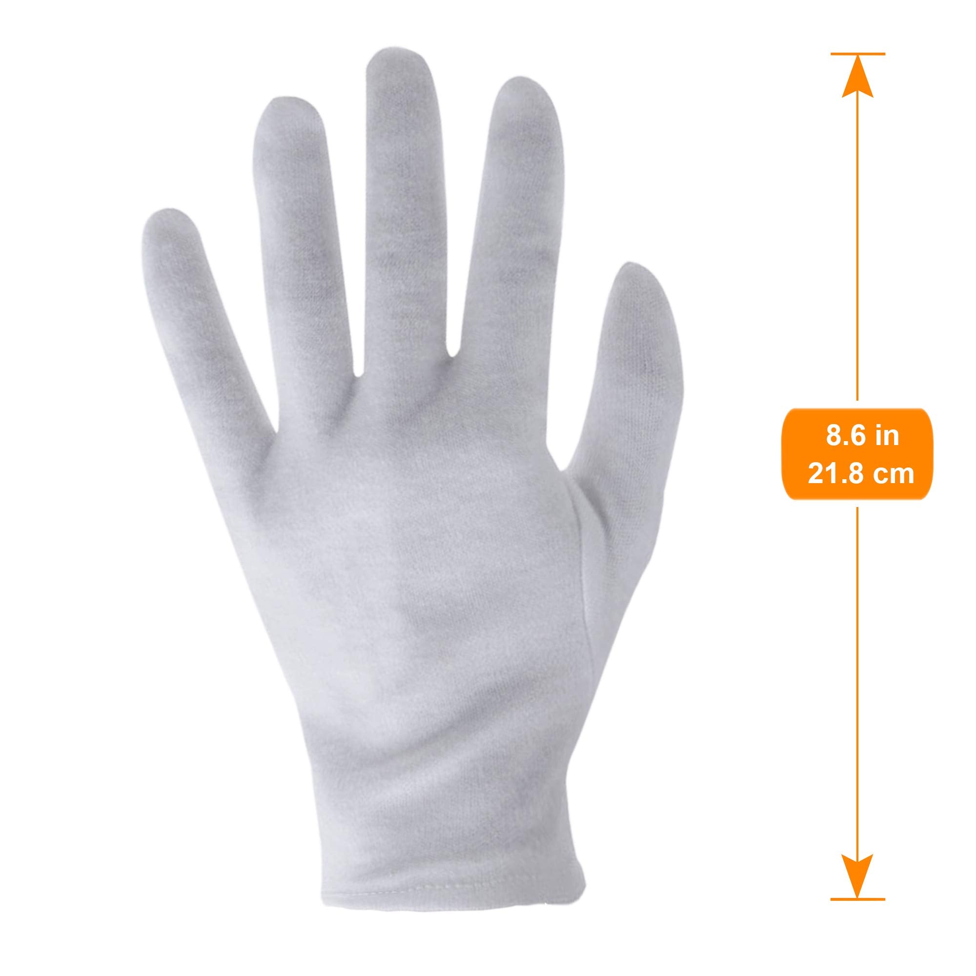 COYAHO 12 Pairs White Cotton Gloves for Serving & Inspection – Soft, Reusable Cloth Gloves