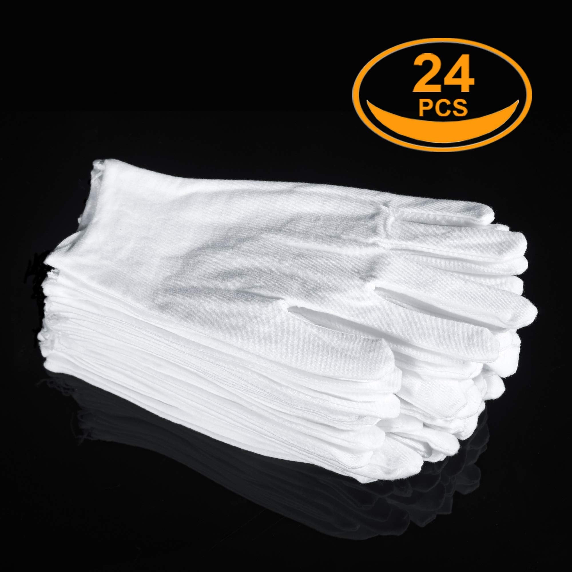 COYAHO 12 Pairs White Cotton Gloves for Serving & Inspection – Soft, Reusable Cloth Gloves