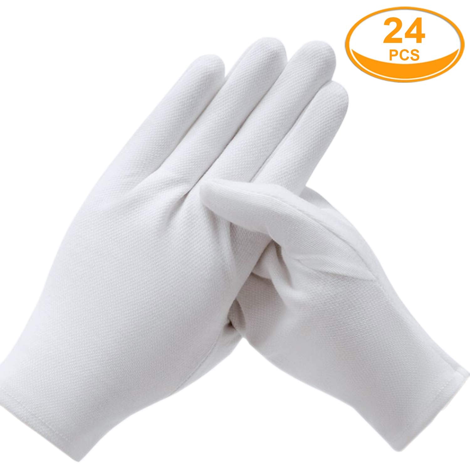 COYAHO 12 Pairs White Cotton Gloves for Serving & Inspection – Soft, Reusable Cloth Gloves