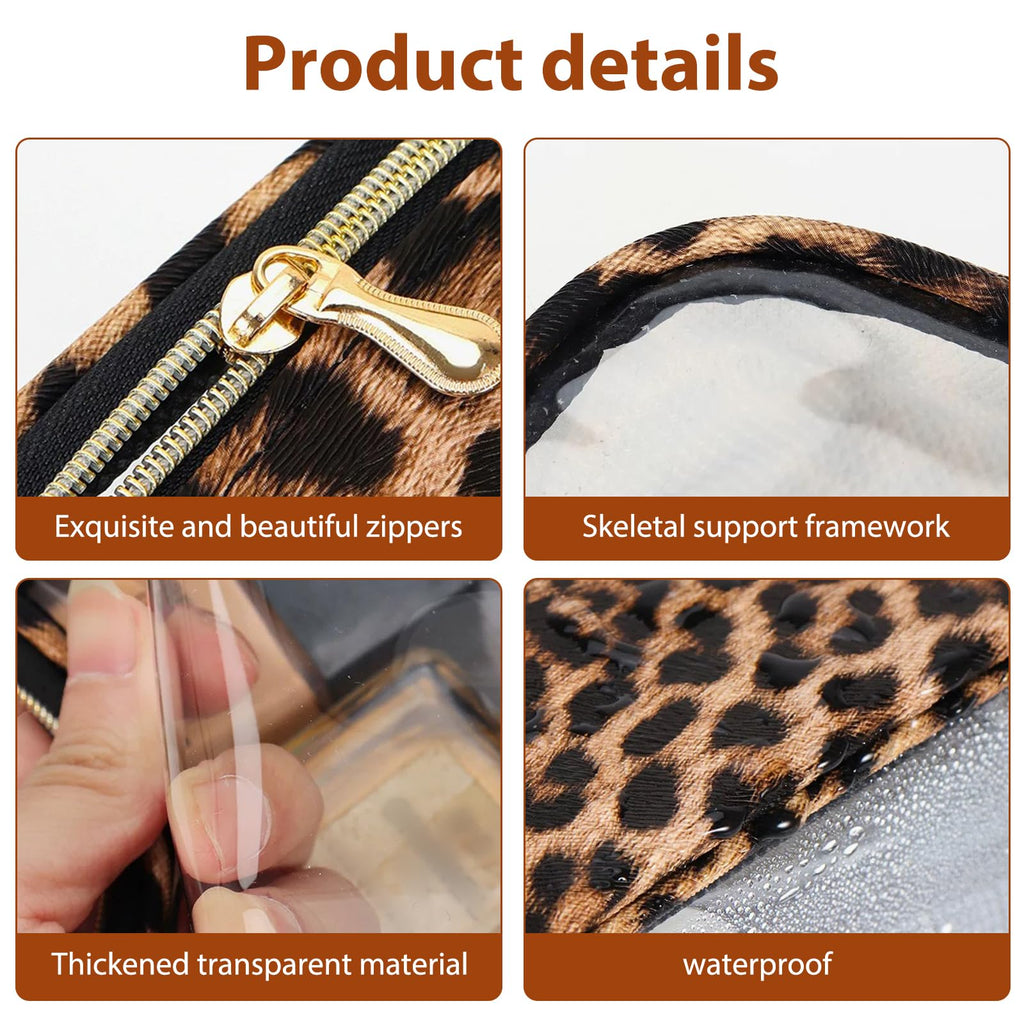 Cozomga Clear Makeup Bags 3-Pack - TSA-Approved Travel Clear Pouches (Large, Medium, Small)