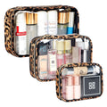 Cozomga Clear Makeup Bags 3-Pack - TSA-Approved Travel Clear Pouches (Large, Medium, Small)