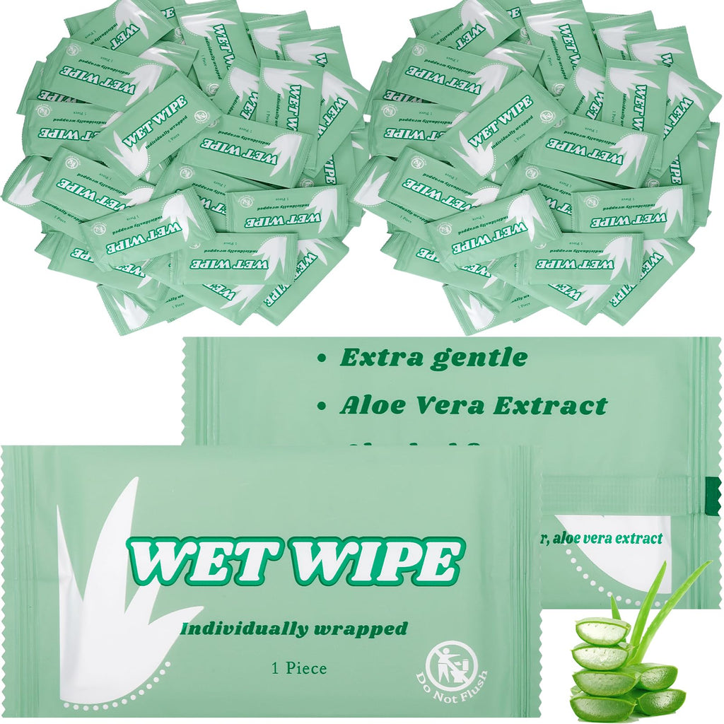 Cptoion 300pcs Wet Wipes – Individually Wrapped, Unscented Travel Pack