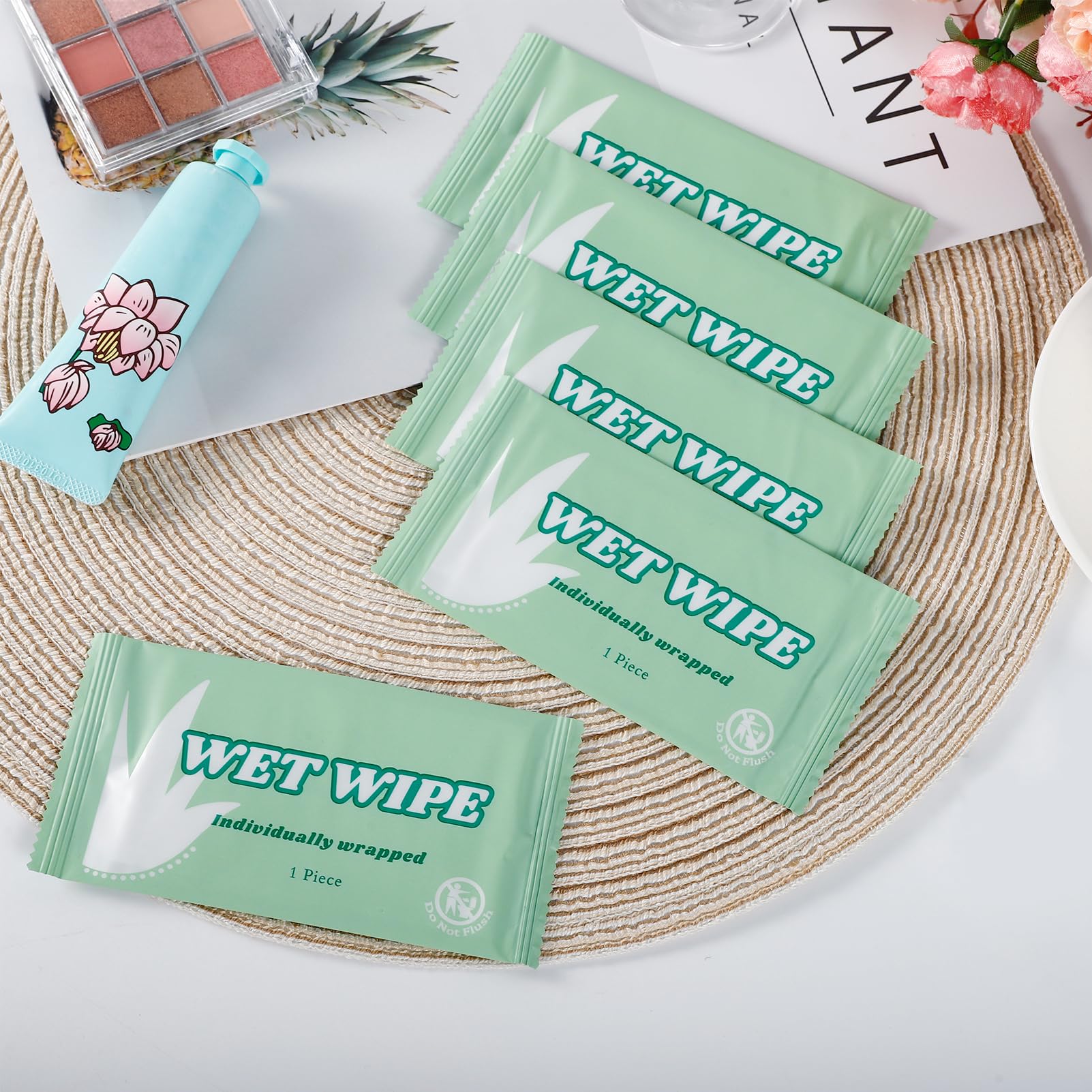 Cptoion 300pcs Wet Wipes – Individually Wrapped, Unscented Travel Pack