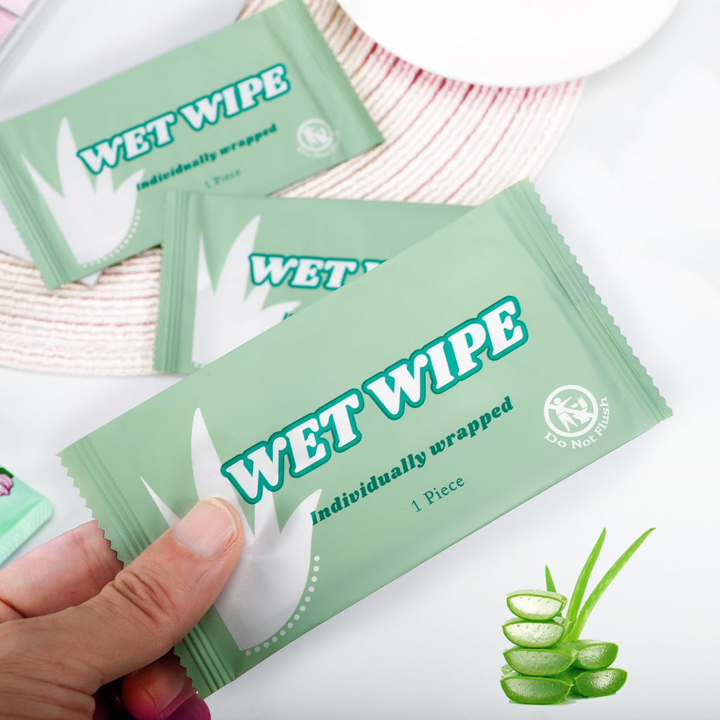 Cptoion 300pcs Wet Wipes – Individually Wrapped, Unscented Travel Pack