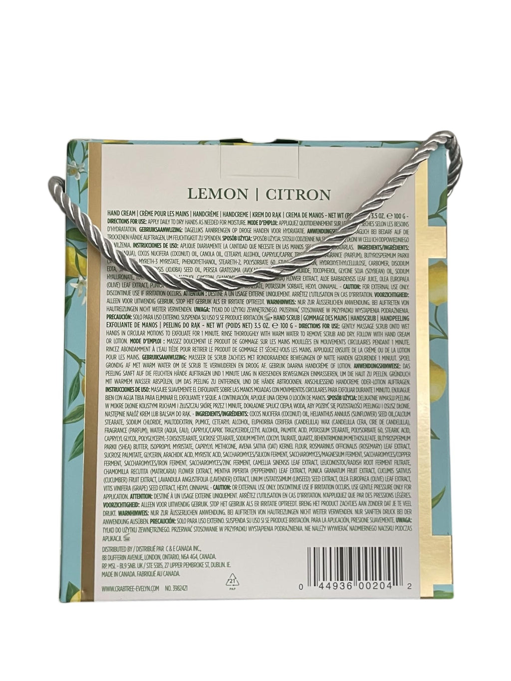 Crabtree & Evelyn Lemon Citron Hand Therapy Cream & Hand Scrub Set – 3.5 oz Each