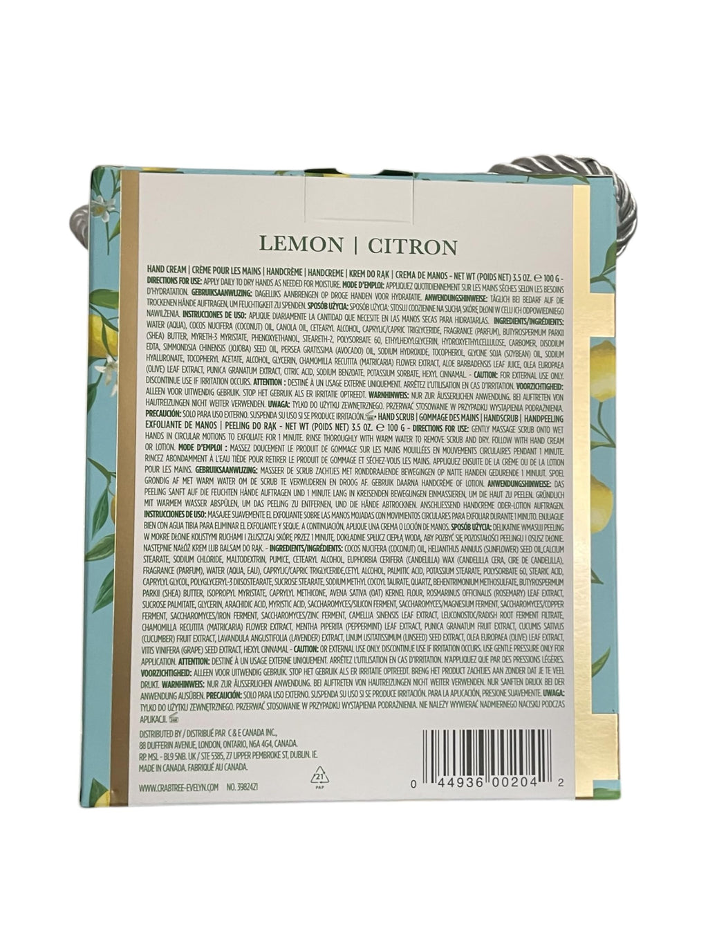Crabtree & Evelyn Lemon Citron Hand Therapy Cream & Hand Scrub Set – 3.5 oz Each