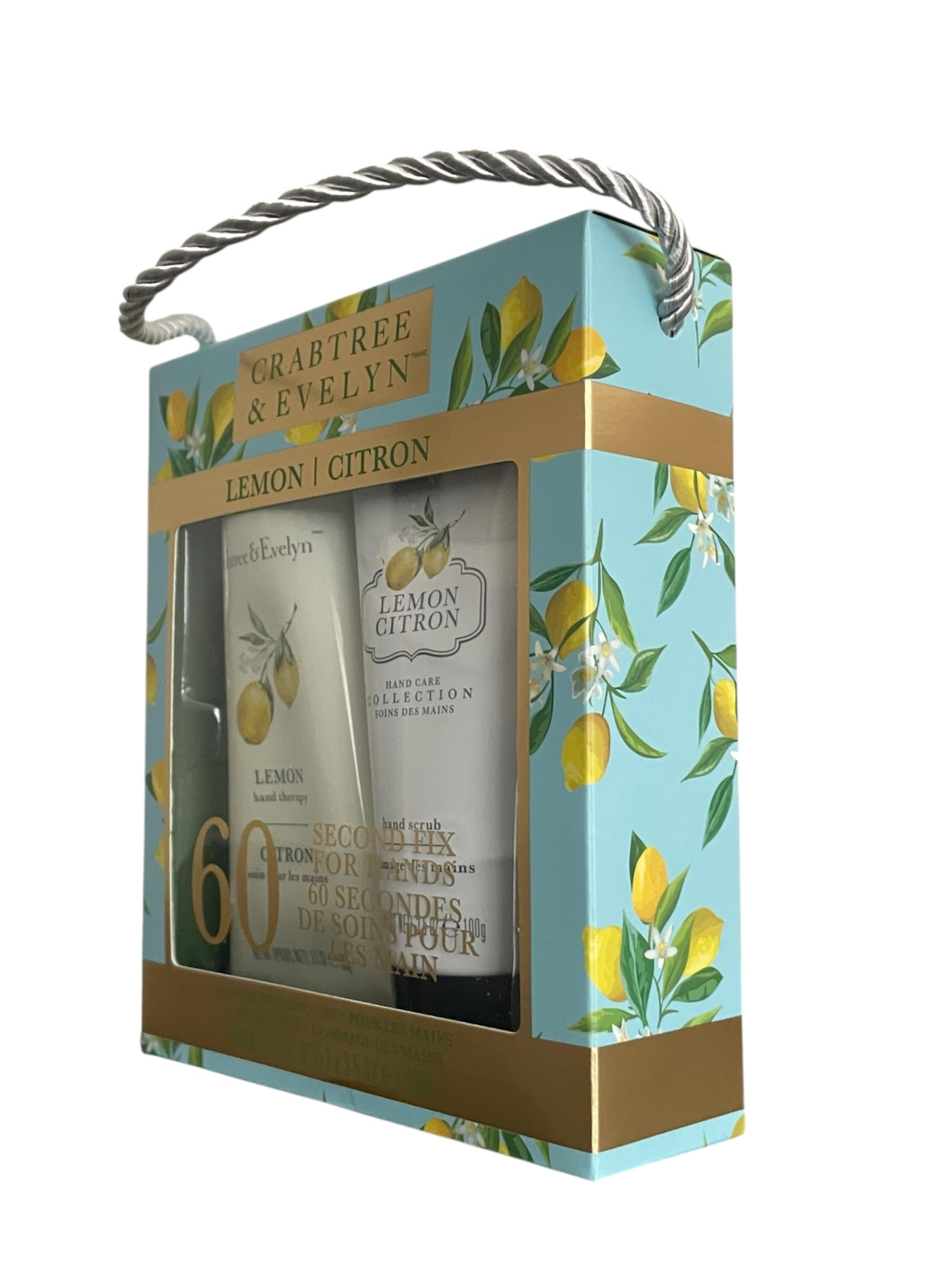 Crabtree & Evelyn Lemon Citron Hand Therapy Cream & Hand Scrub Set – 3.5 oz Each