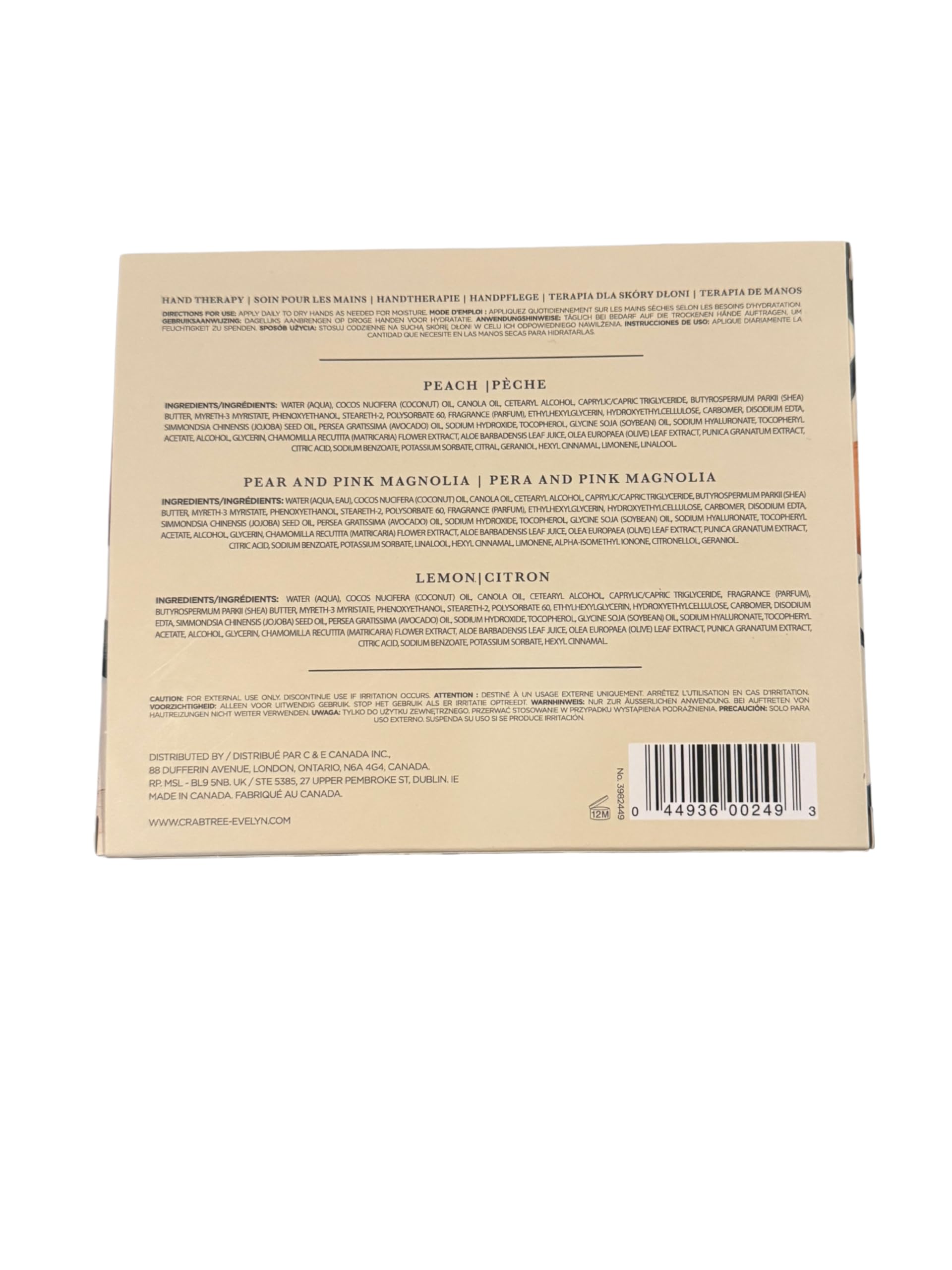 Crabtree & Evelyn Luxury Hand Therapy Collection — Peach, Pear & Pink Magnolia, Lemon