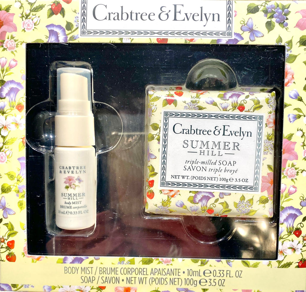 Crabtree & Evelyn Summer Hill Body Mist & Soap Gift Box | .33 oz Mist + 3.5 oz Bar Soap