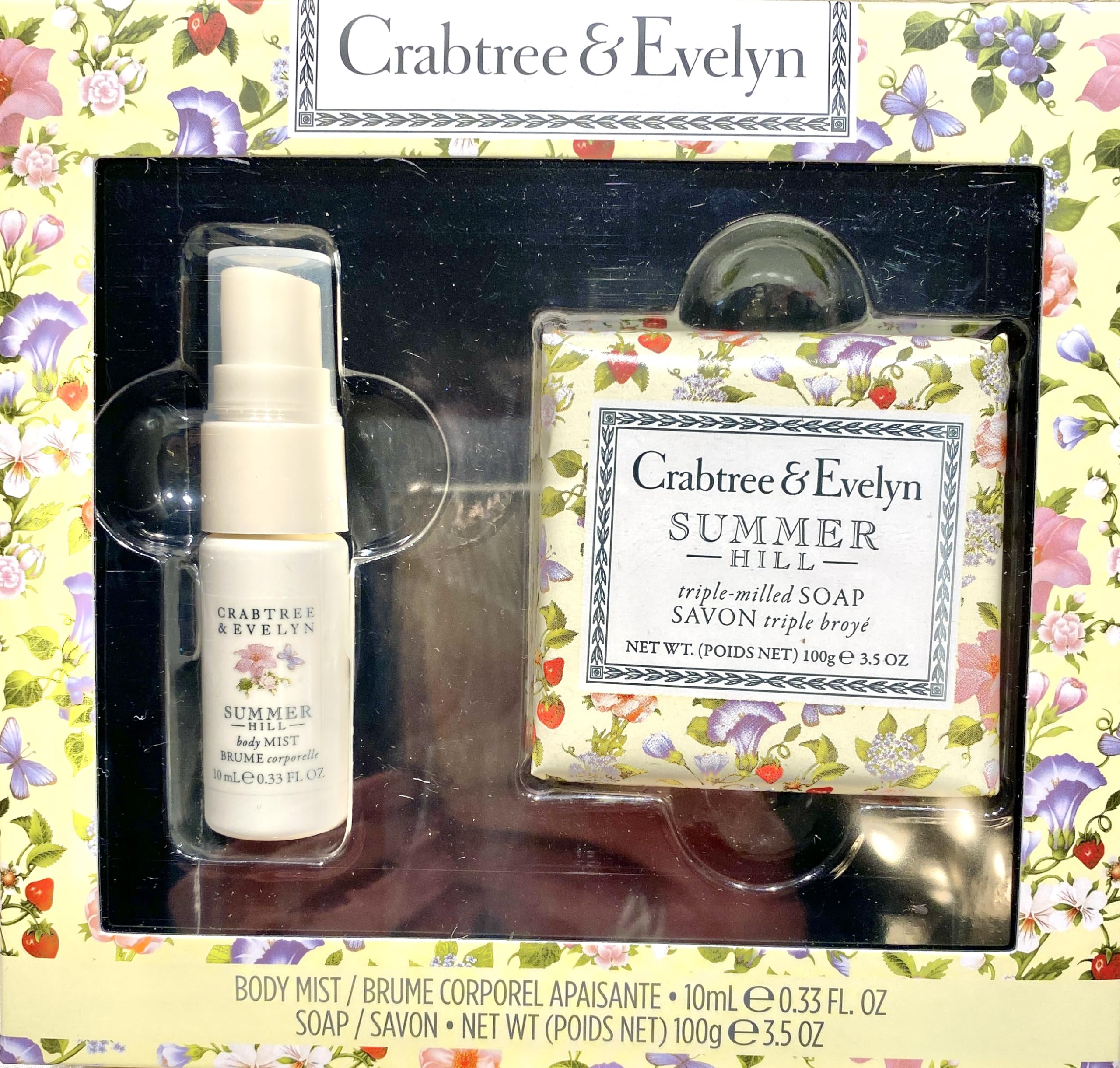 Crabtree & Evelyn Summer Hill Body Mist & Soap Gift Box | .33 oz Mist + 3.5 oz Bar Soap