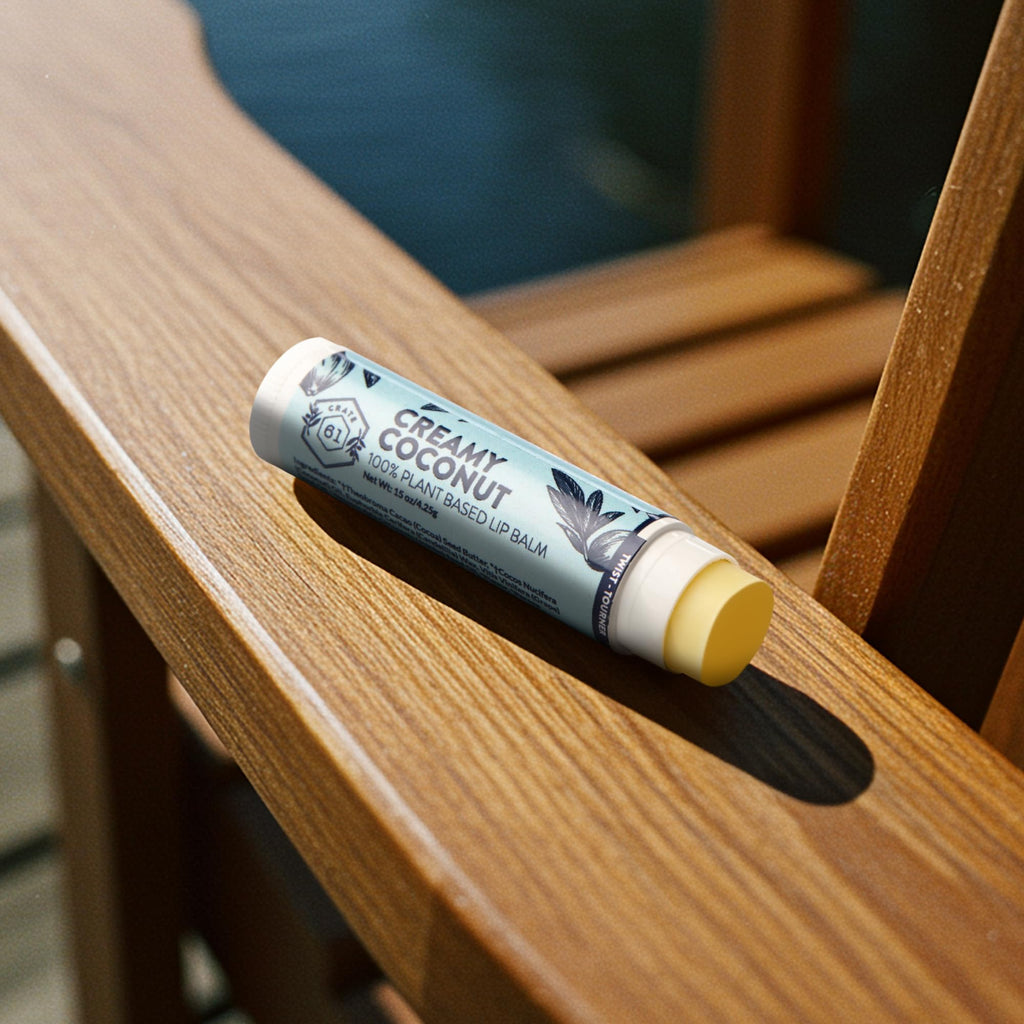 Crate 61 Lip Balm 3-Pack – Creamy Coconut | Plastic-Free Plant Pod Tube | USDA Organic