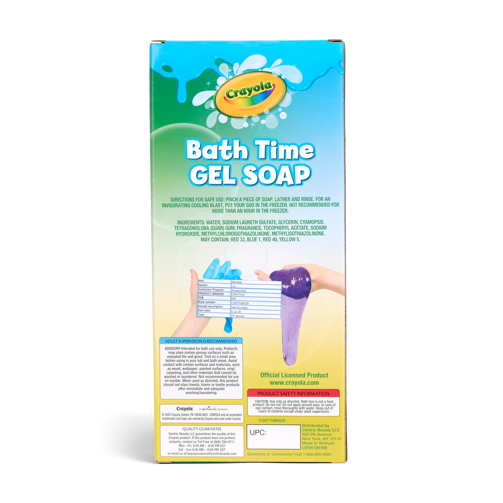 Crayola Bath Time Slime 6-Piece Set — Colorful Slime-Texture Bath Soaps, 3.6 oz Each