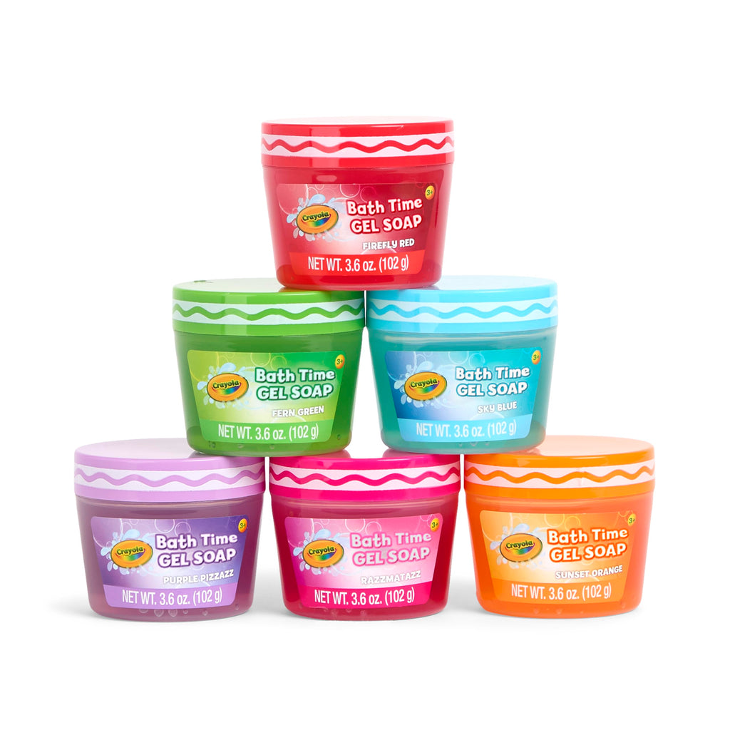 Crayola Bath Time Slime 6-Piece Set — Colorful Slime-Texture Bath Soaps, 3.6 oz Each