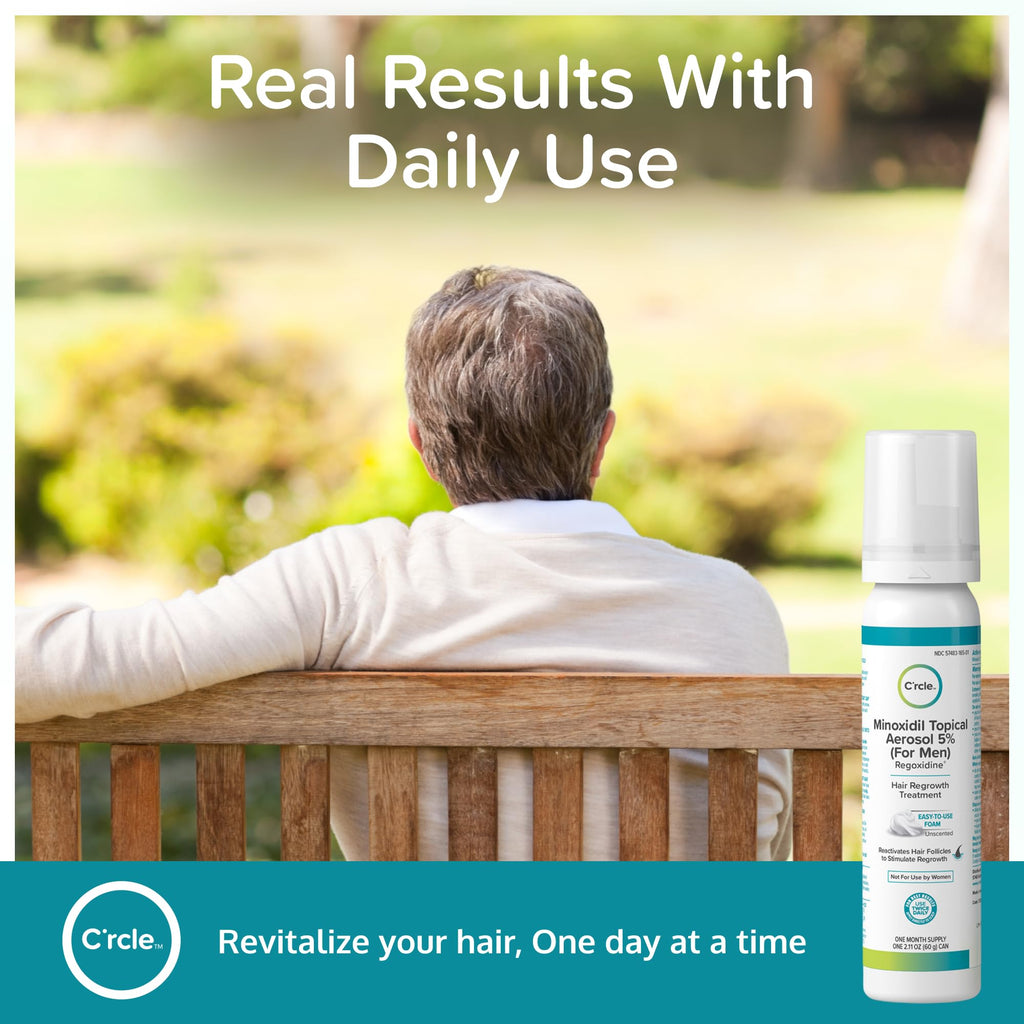 C'rcle Minoxidil for Men Foam 5% - Unscented, 6-Month Supply