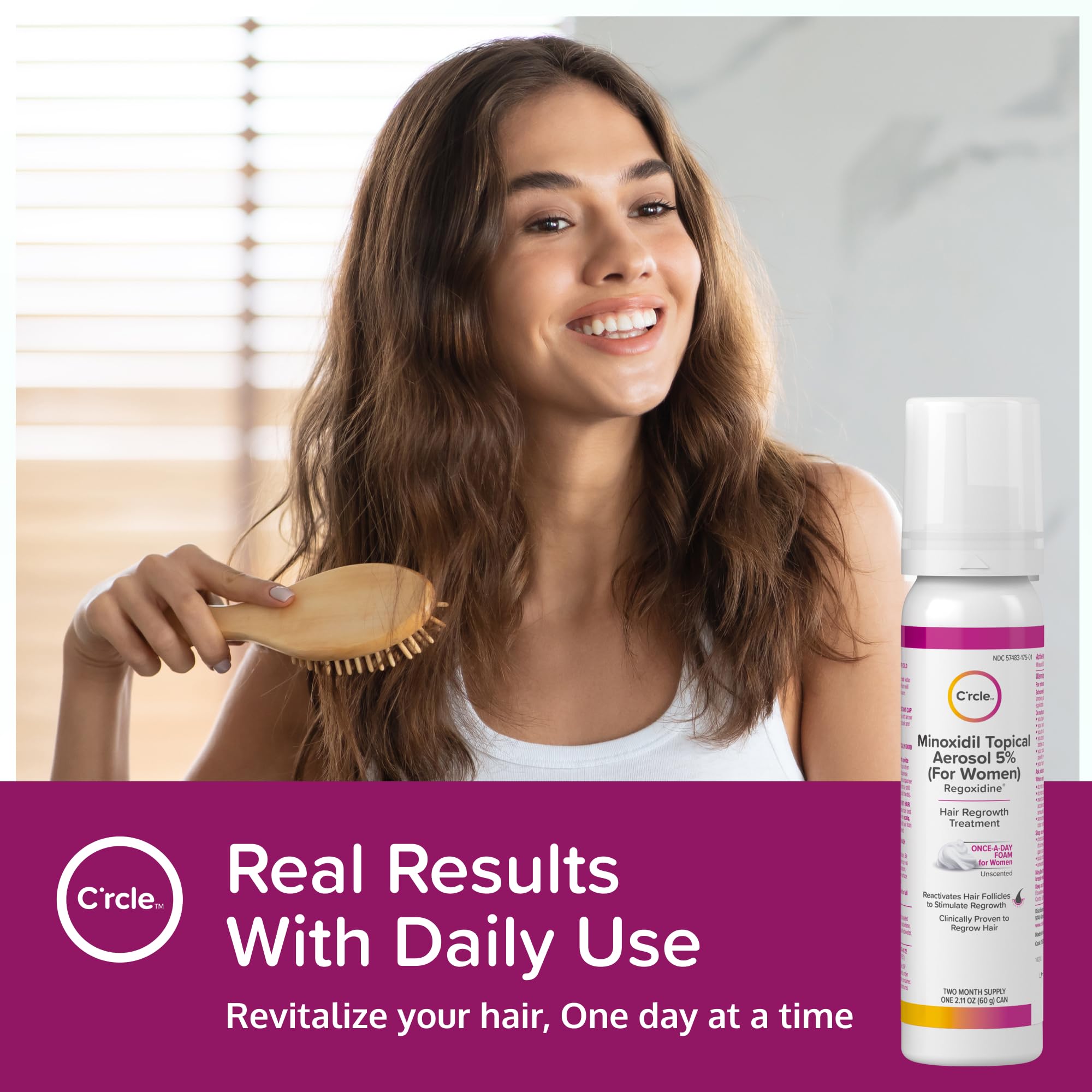 C'rcle Minoxidil 5% Foam for Women – Hair Regrowth & Thinning Hair Solution (4-Month Supply)