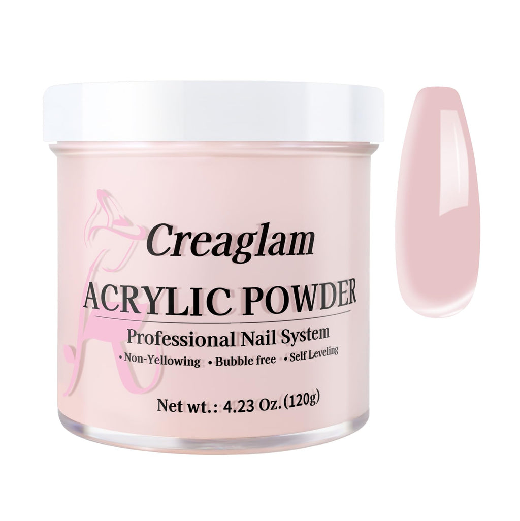 Creaglam Acrylic Powder 120g – No Lamp Needed for Nail Extensions | Bubble-Free Formula for 3D Art & Long-Lasting Manicures