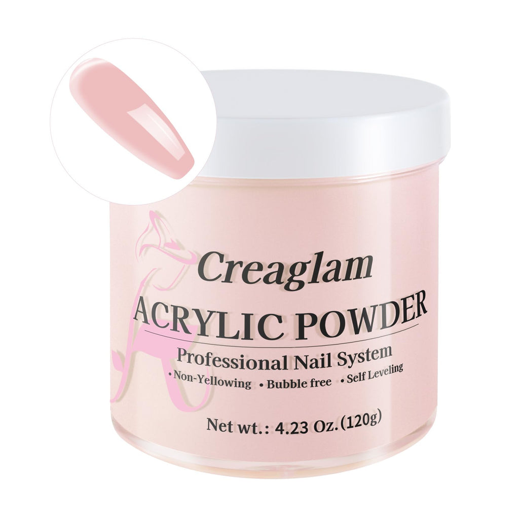 Creaglam Acrylic Powder 120g (4.23oz) – No Lamp Needed for Nail Extensions | Bubble-Free, Crystal-Clear Finish