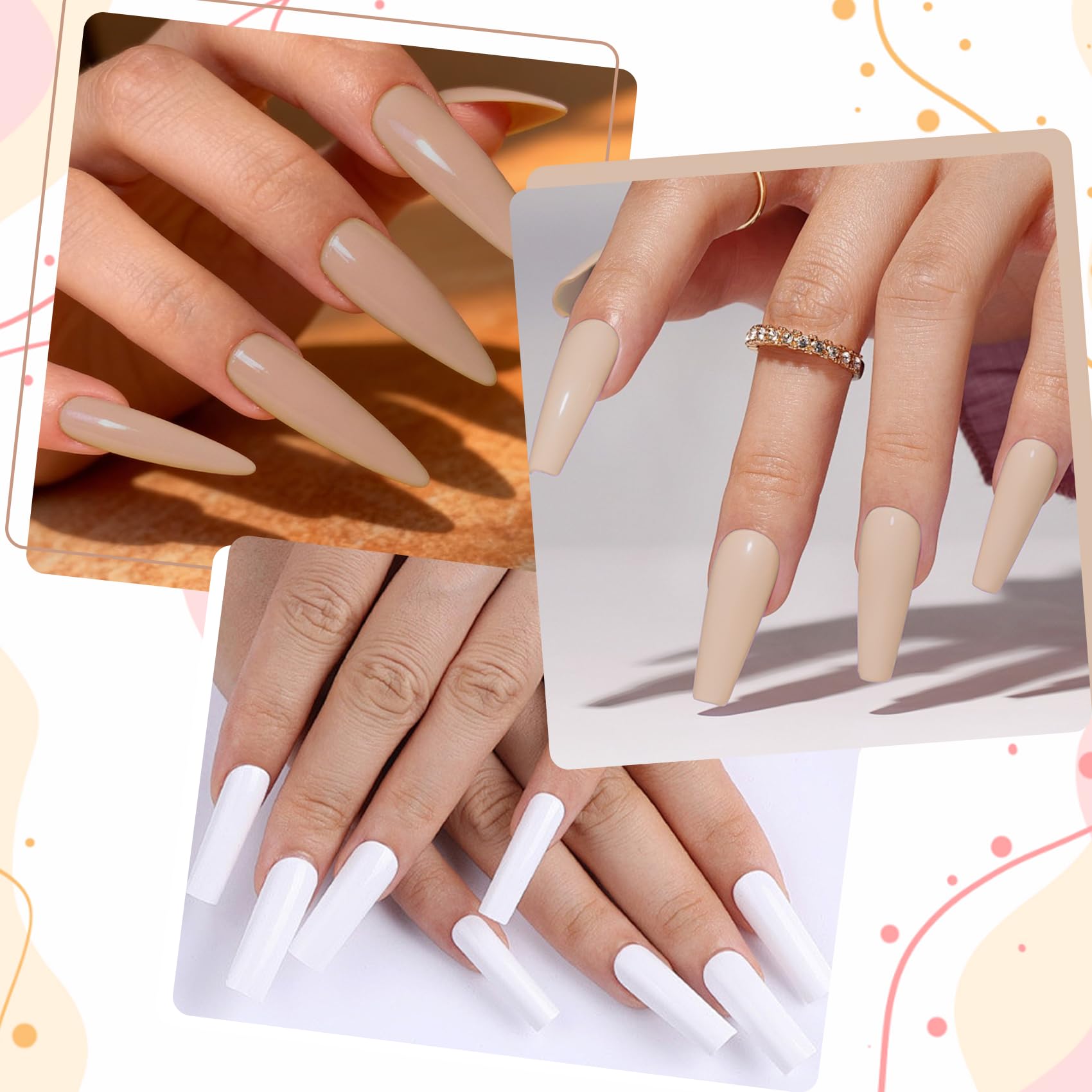 Creaglam Acrylic Nail Powder Kit – 6 Colors for French & 3D Nail Art, No Lamp