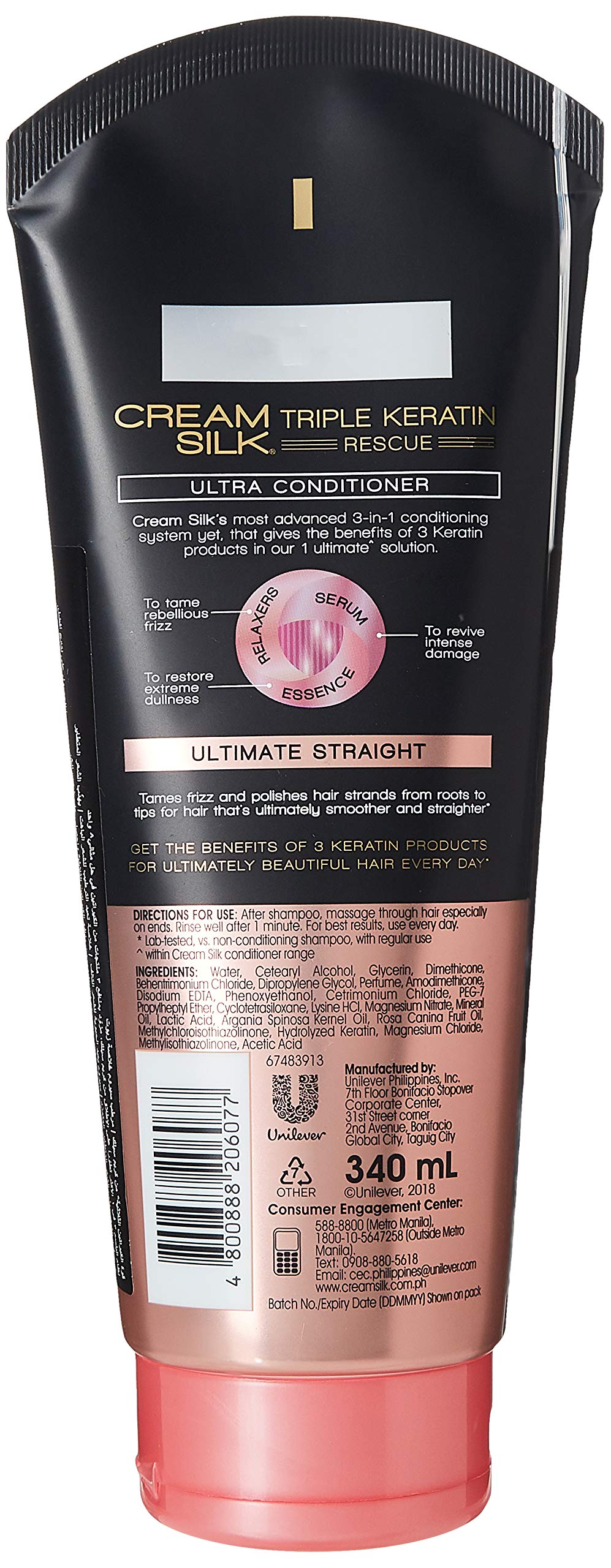 Cream Silk Triple Keratin Rescue Ultimate Straight Conditioner – 340 ml