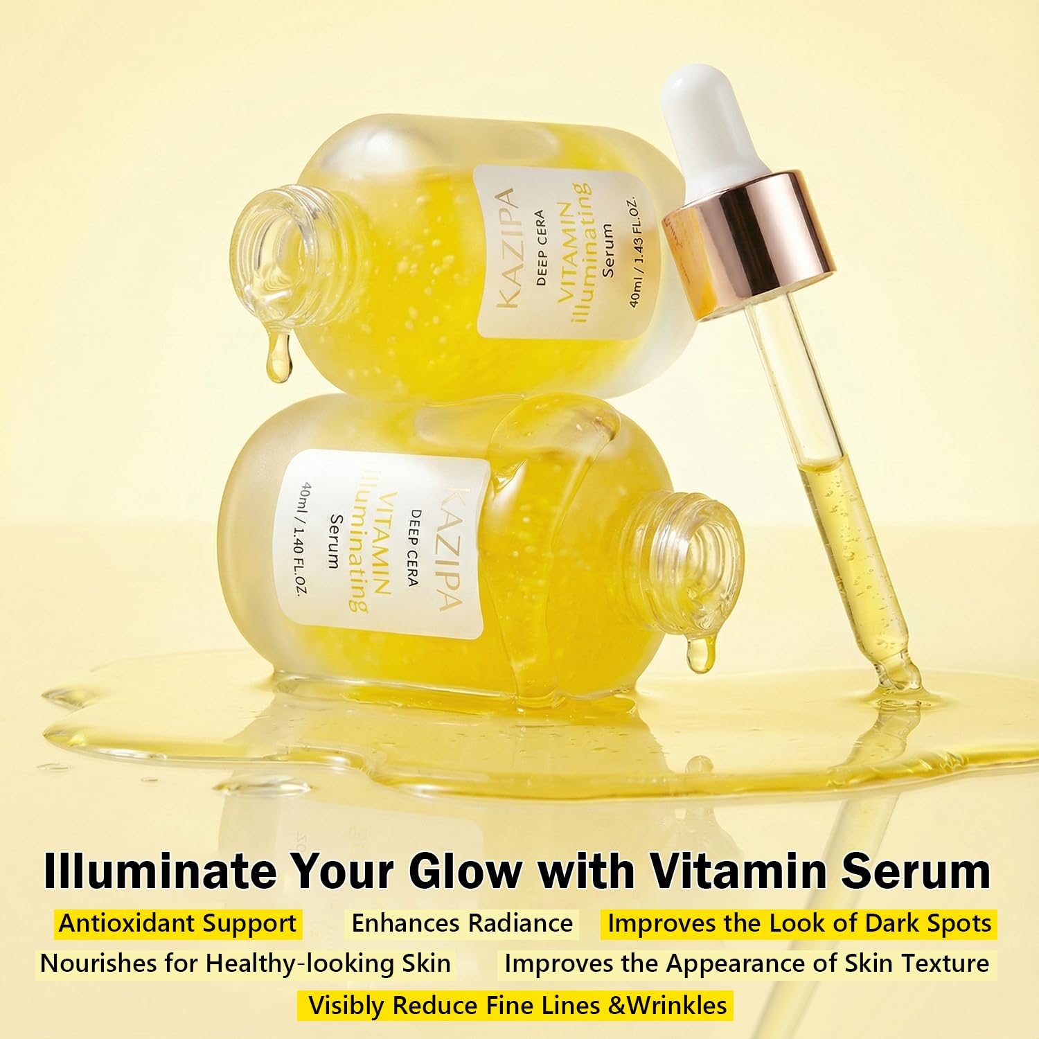 Createreedo Vitamin C Serum for Face – Brightening, Anti-Aging with Niacinamide & Hyaluronic Acid