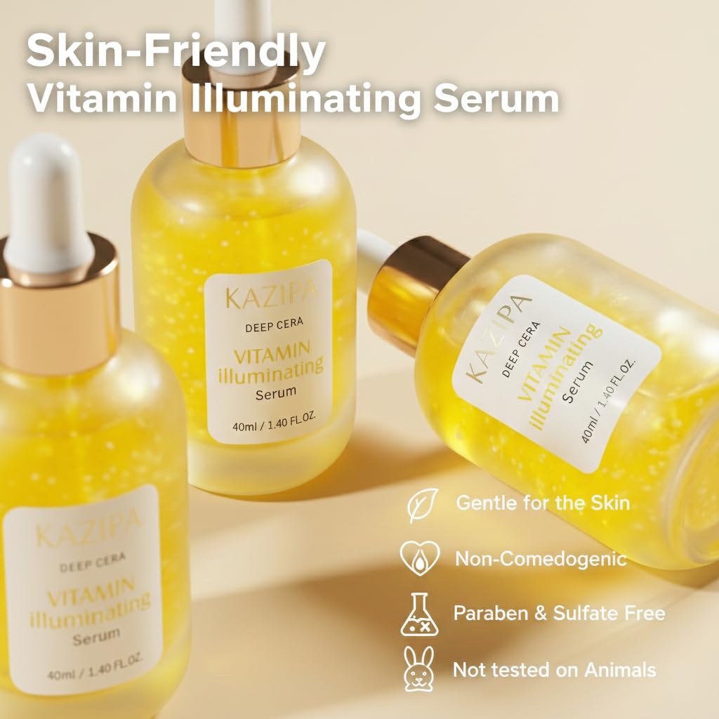 Createreedo Vitamin C Serum for Face – Brightening, Anti-Aging with Niacinamide & Hyaluronic Acid
