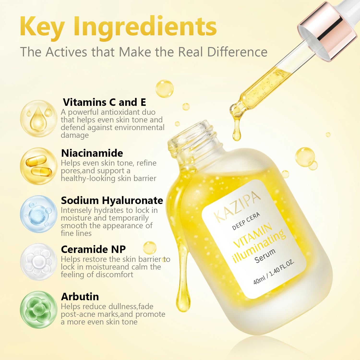 Createreedo Vitamin C Serum for Face – Brightening, Anti-Aging with Niacinamide & Hyaluronic Acid
