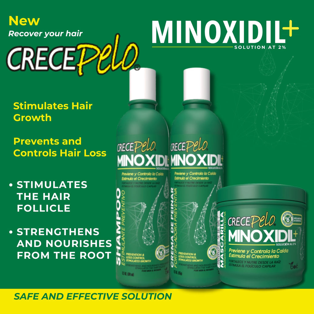 Crece Pelo Hair Mask 16oz – Minoxidil 2% Deep Conditioner for Thicker Hair