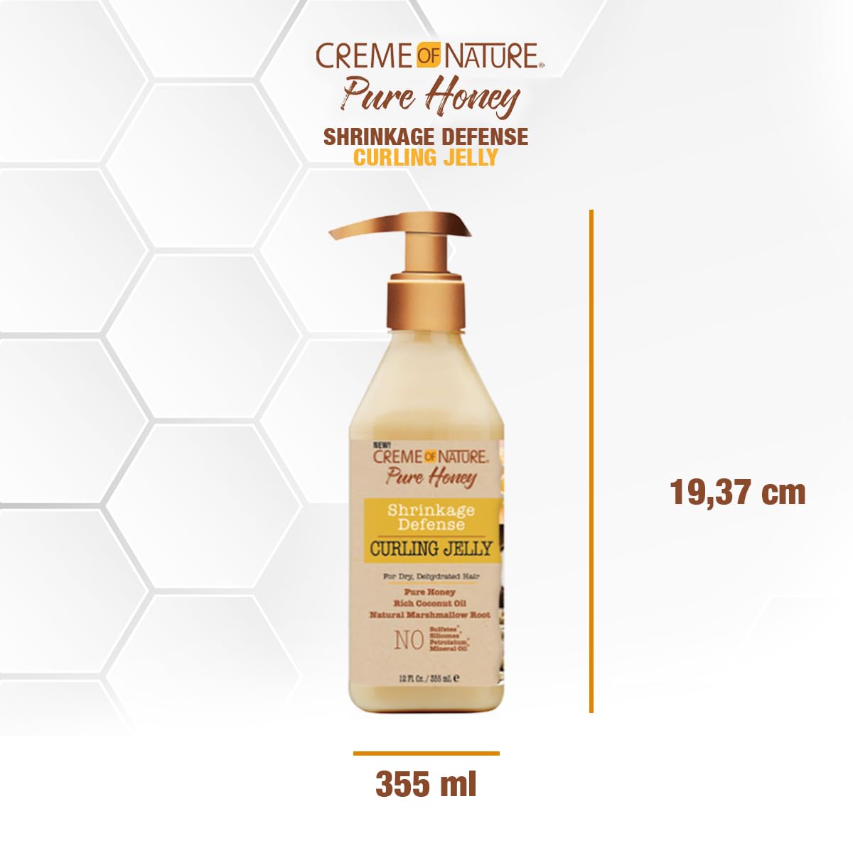 Creme of Nature Curling Jelly - Pure Honey, Coconut Oil & Shea Butter, Shrinkage Defense, 11.5 oz