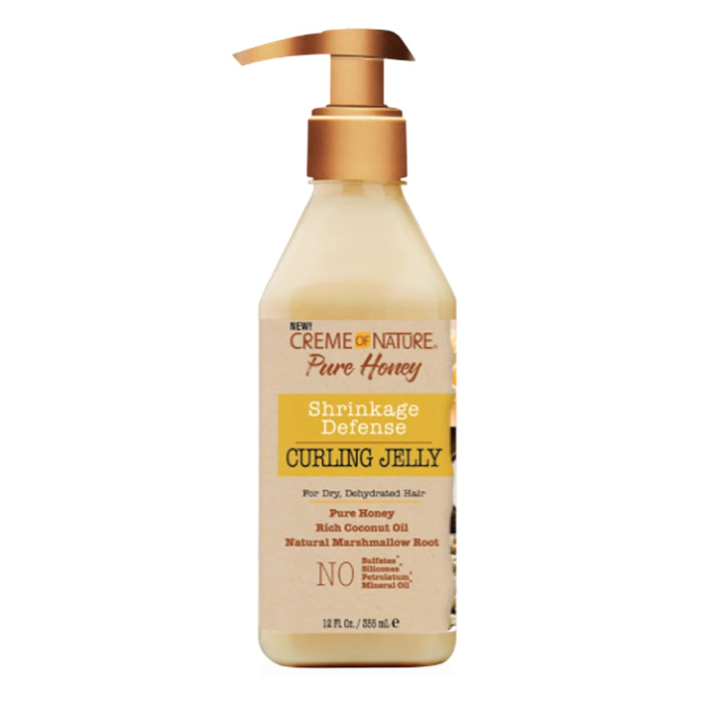 Creme of Nature Curling Jelly - Pure Honey, Coconut Oil & Shea Butter, Shrinkage Defense, 11.5 oz
