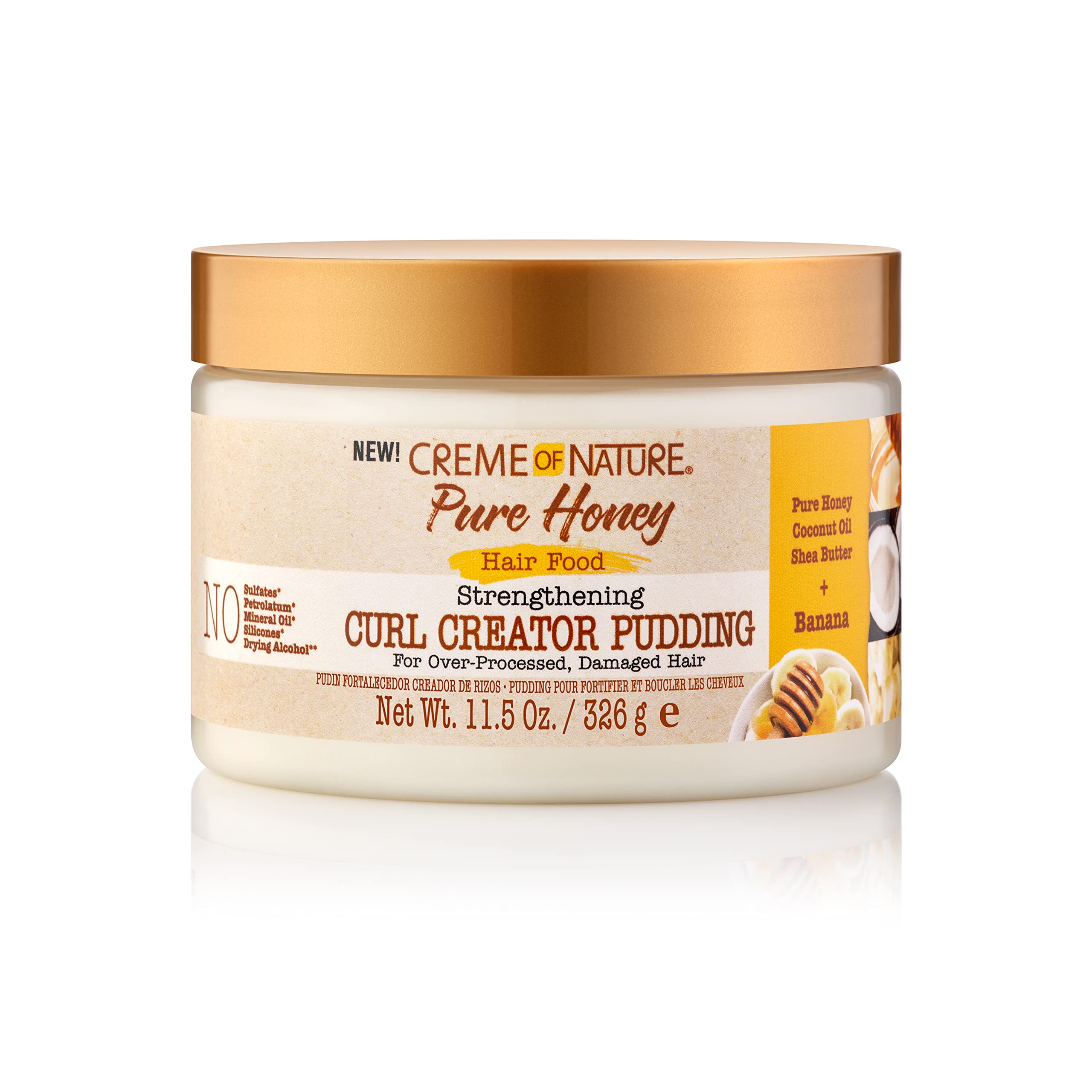 Creme of Nature Curl Pudding: Pure Honey & Banana for Damaged Hair (4.7 fl oz)
