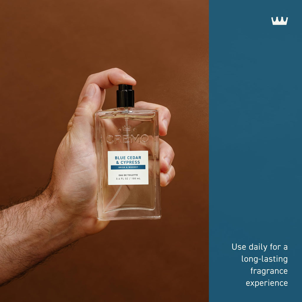 Cremo Cologne for Men - Blue Cedar & Cypress | Woodsy Scent