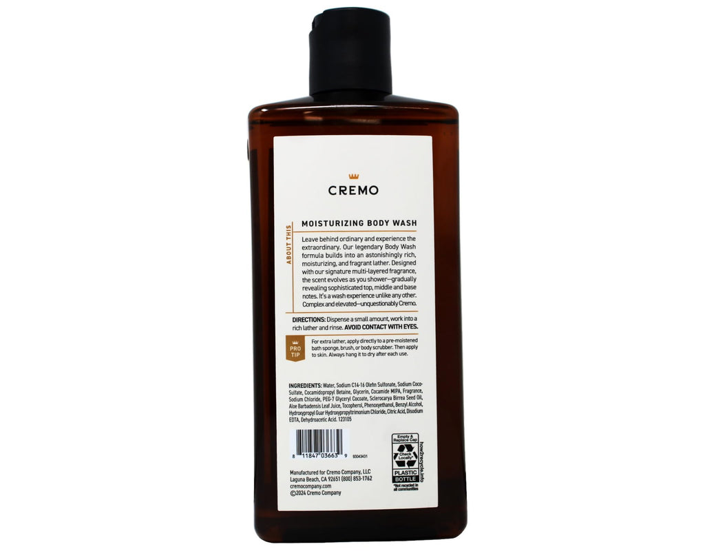 Cremo Body Wash Set (16 oz each) – Palo Santo, Italian Bergamot & Golden Amber | Skin-Moisturizing Formula