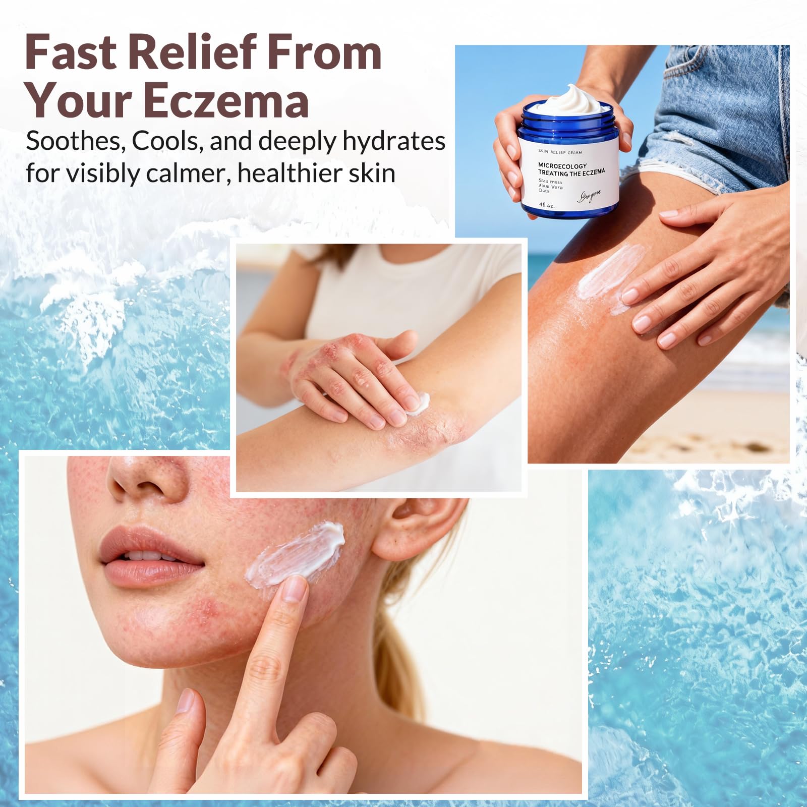 Crogooe Natural Soothing Eczema Cream – Sea Moss, Aloe Vera & Oats (4 oz)