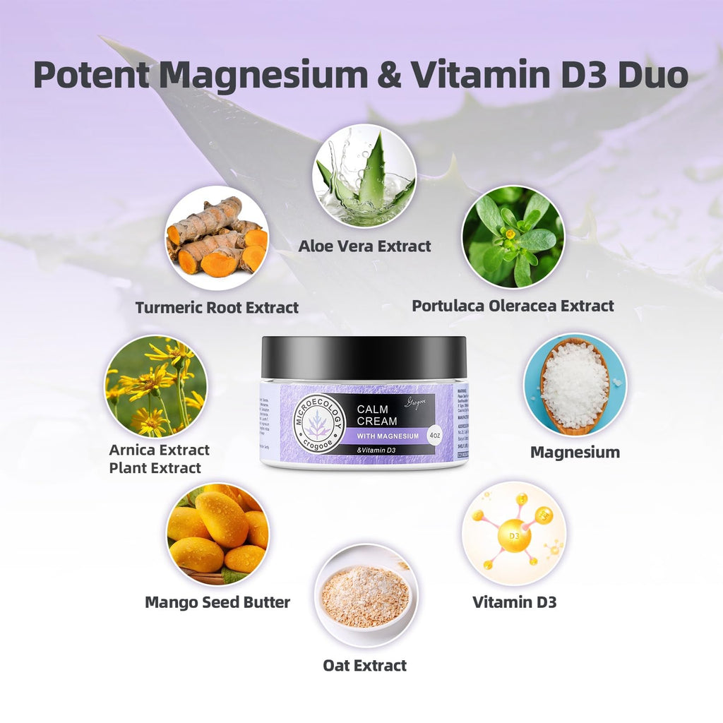 Crogooe Magnesium Cream for Sleep – Nighttime Moisturizing Lotion with Vitamin E & Lavender (4 oz)