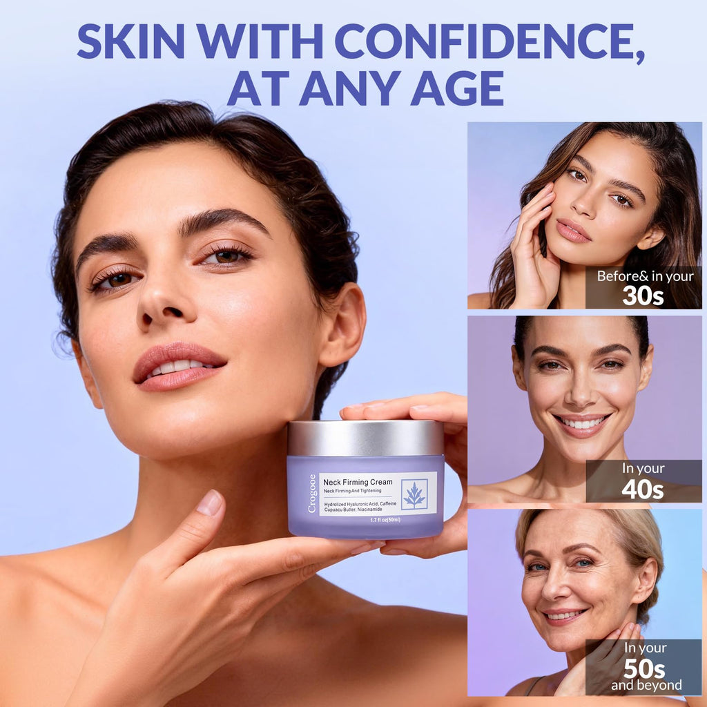 Crogooe Neck Firming Cream – Tightening & Lifting for Neck & Décolleté | 1.7 fl oz