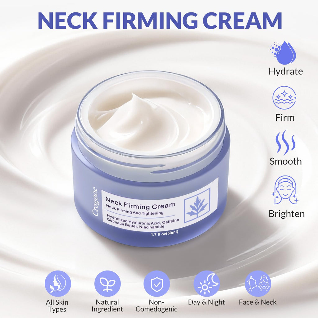 Crogooe Neck Firming Cream – Tightening & Lifting for Neck & Décolleté | 1.7 fl oz