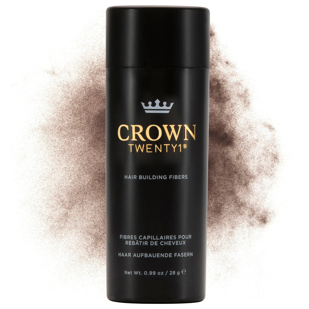 CROWN Hair Building Fibers (28g) – Instantly Conceal Thinning Hair with Keratin Fiber – 13 Shades for Men & Women – Light Brown