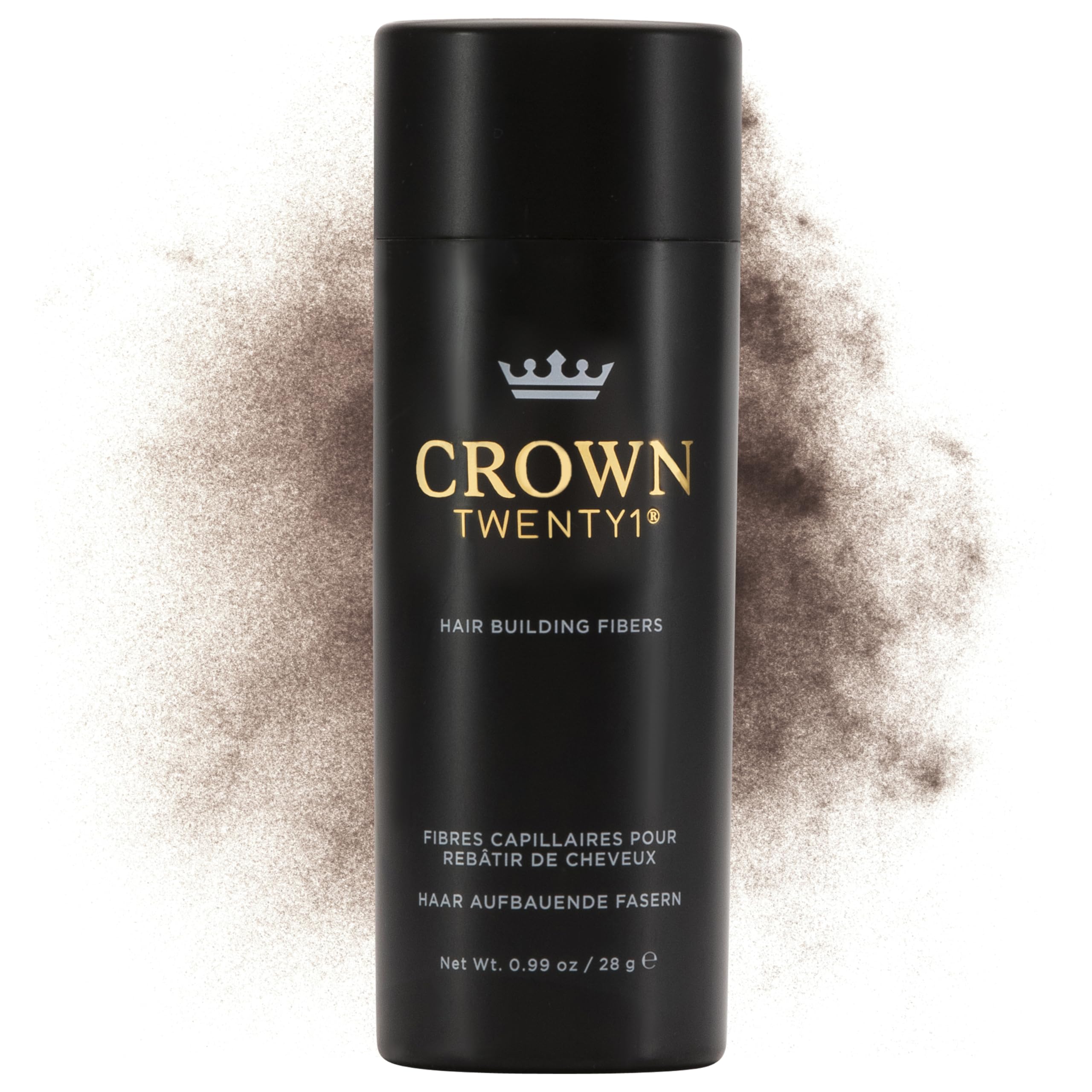 CROWN Hair Building Fibers (28g) – Instantly Conceal Thinning Hair with Keratin Fiber – 13 Shades for Men & Women – Light Brown